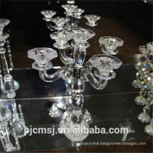 high quality decoration crystal glass clear candle holder